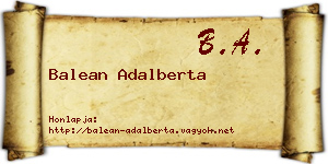 Balean Adalberta névjegykártya